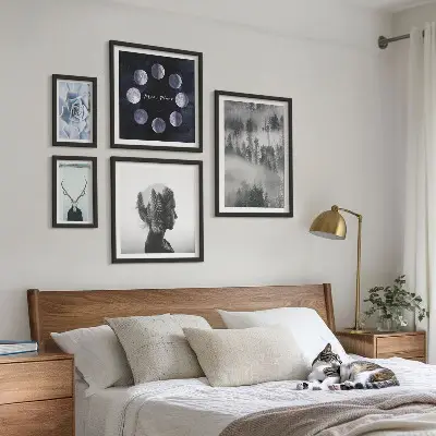 Framed photo set with natural forest space motifs