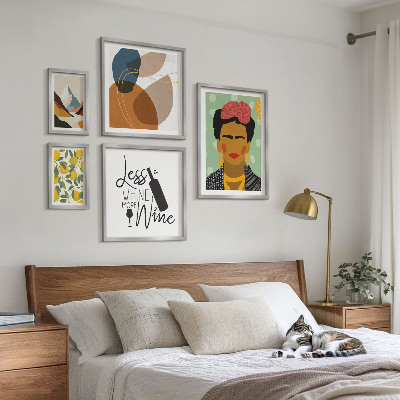 Set of 5 wall art pieces Boho style portraits abstracts