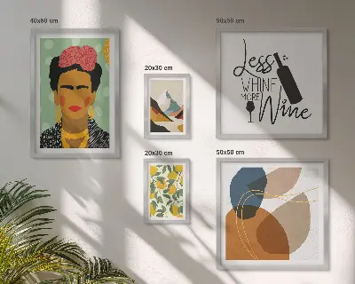 Set of 5 boho style portrait and abstract wall art pieces boho style portraits and abstracts
