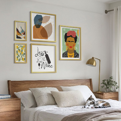 Set of 5 wall art pieces Boho style portraits abstracts