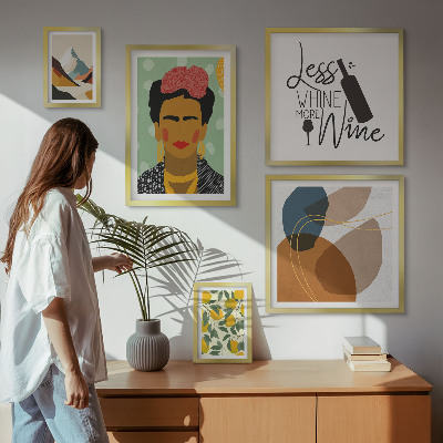 Set of 5 wall art pieces Boho style portraits abstracts