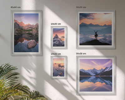 Gallery wall Mountain sunset reflections