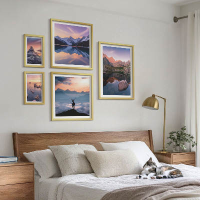 Gallery wall Mountain sunset reflections