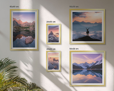 Gallery wall Mountain sunset reflections