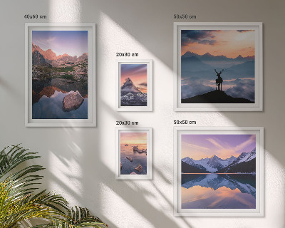 Gallery wall Mountain sunset reflections