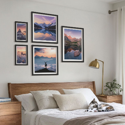 Gallery wall Mountain sunset reflections