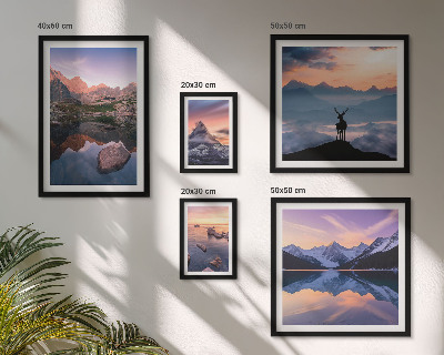 Gallery wall Mountain sunset reflections