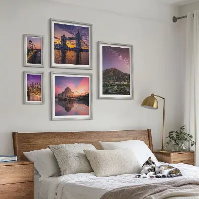 5-Piece Mountain City Night Landscape Wall Art Set 