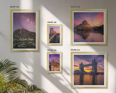 5-Piece Mountain City Night Landscape Wall Art Set 
