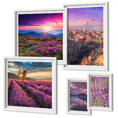 Gallery wall Lavender balloon landscape