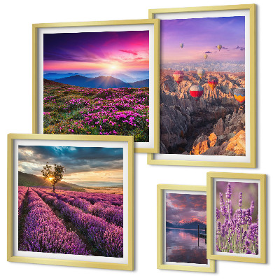 Gallery wall Lavender balloon landscape