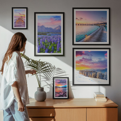 Framed photo set Landscapes nature mountains views