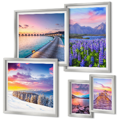 Framed photo set Landscapes nature mountains views