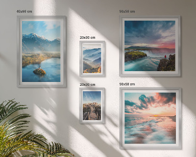 Set of 5 wall art pieces Mountain landscapes waterfalls