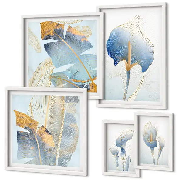 Gallery wall stylish delicate nature flowers