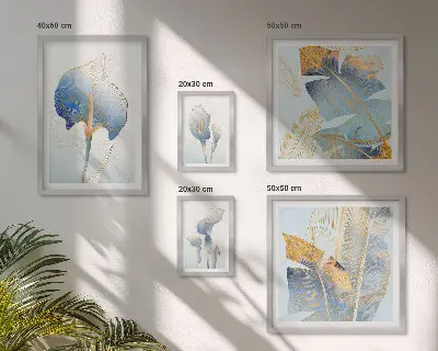 Gallery wall stylish delicate nature flowers