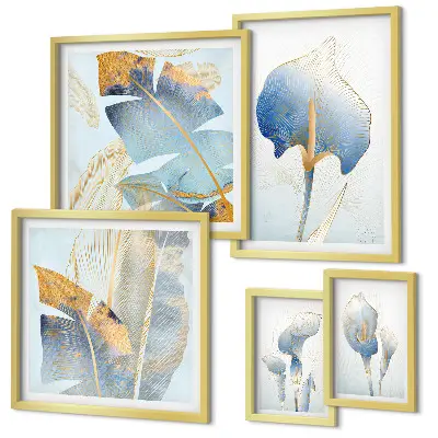 Gallery wall stylish delicate nature flowers