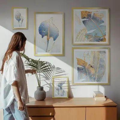 Gallery wall stylish delicate nature flowers