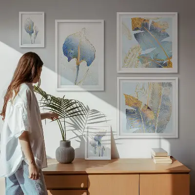Gallery wall stylish delicate nature flowers