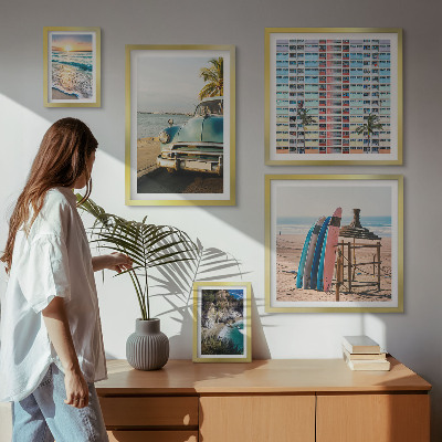 Framed photo set Stylish beach landscapes