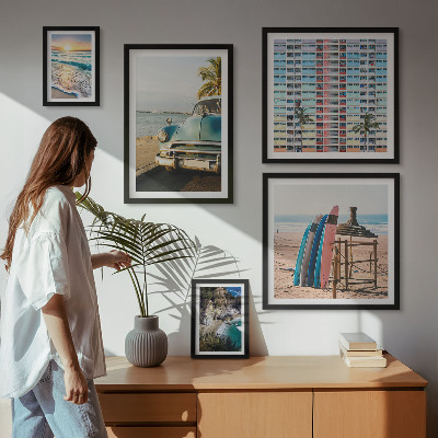 Framed photo set Stylish beach landscapes