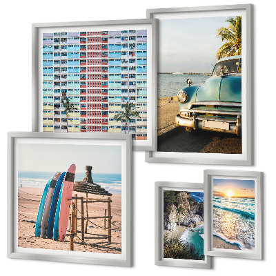 Framed photo set Stylish beach landscapes