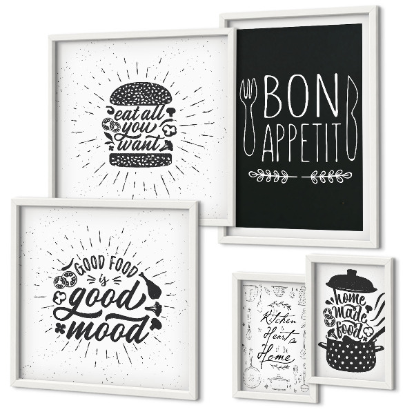 Set of 5 wall art pieces Kitchen inspirations cooking