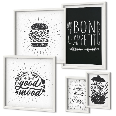 Set of 5 wall art pieces Kitchen inspirations cooking