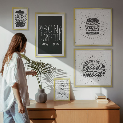 Set of 5 wall art pieces Kitchen inspirations cooking