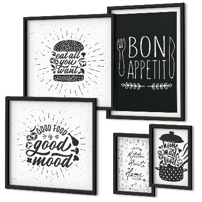 Set of 5 wall art pieces Kitchen inspirations cooking