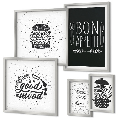 Set of 5 wall art pieces Kitchen inspirations cooking
