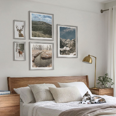 Framed photo set Wild nature majestic mountains