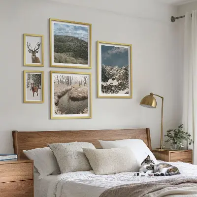 Framed photo set majestic wild nature mountains