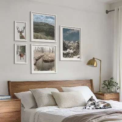 Framed photo set majestic wild nature mountains