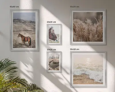 5-Piece Wall Art Set landscapes featuring horses and water