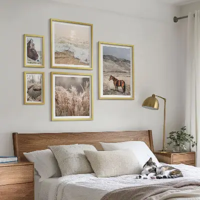 5-Piece Wall Art Set landscapes featuring horses and water