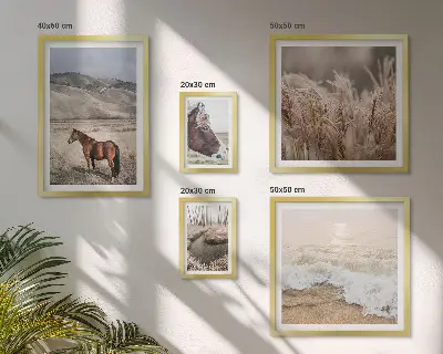 5-Piece Wall Art Set landscapes featuring horses and water