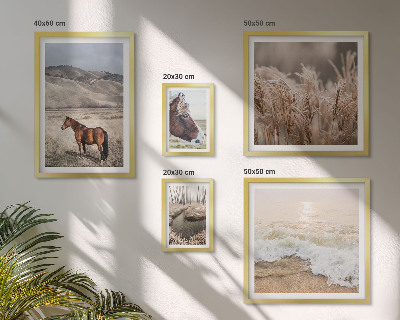Set of 5 wall art pieces Landscapes with horses and water
