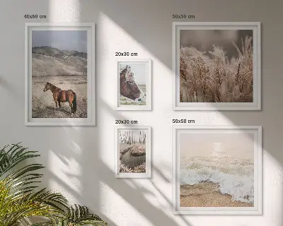 5-Piece Wall Art Set landscapes featuring horses and water