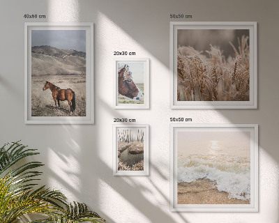 Set of 5 wall art pieces Landscapes with horses and water