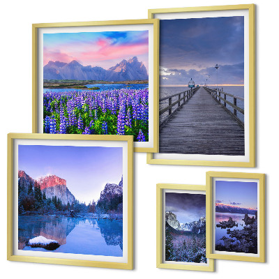 Gallery wall Mountain and seaside landscapes