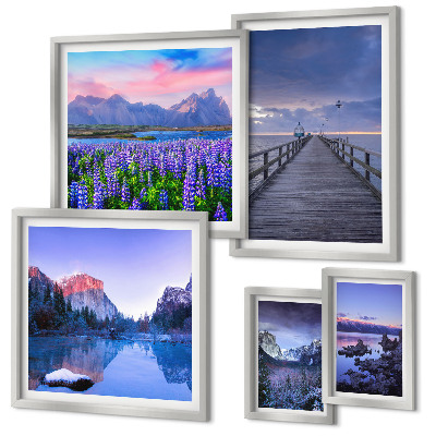 Gallery wall Mountain and seaside landscapes