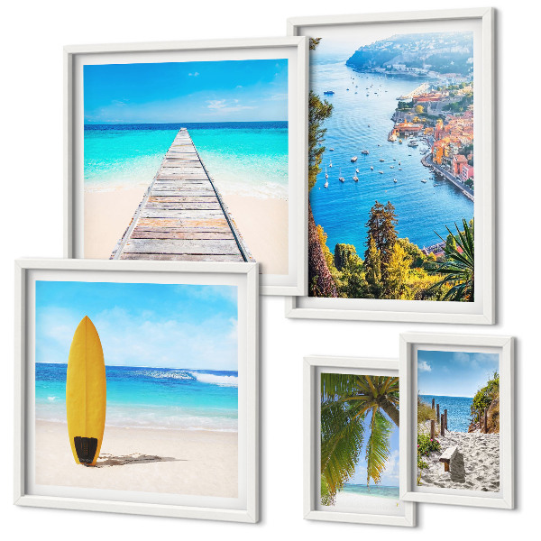 Framed photo set Seaside landscapes and beaches
