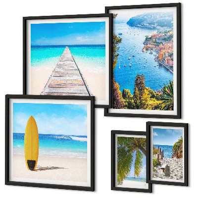 Framed photo set Seaside landscapes and beaches