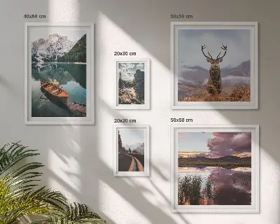Gallery wall featuring mountain lake and nature landscape photography