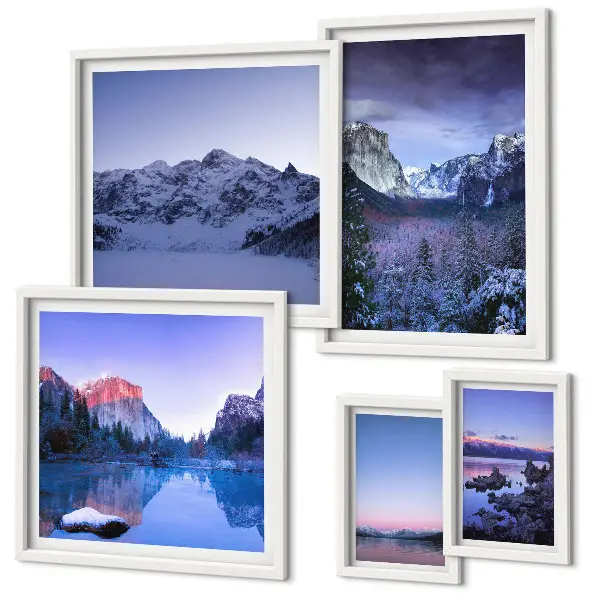 Mountain lakes and forests landscape wall art set of 5 pieces