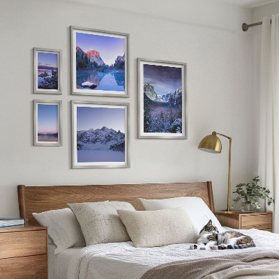 Set of 5 wall art pieces Mountain lakes forests landscapes