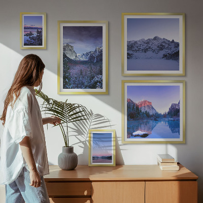 Set of 5 wall art pieces Mountain lakes forests landscapes