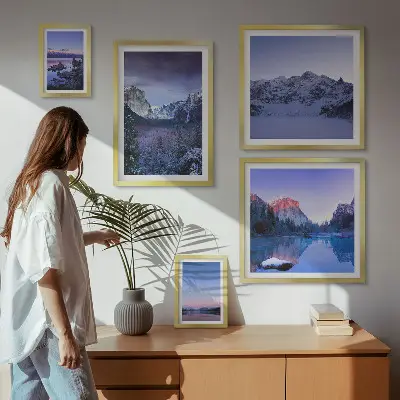 Mountain lakes and forests landscape wall art set of 5 pieces