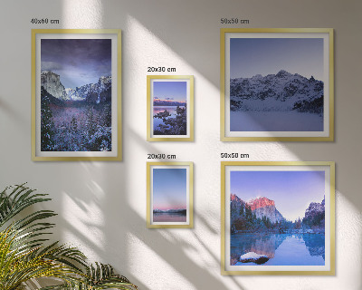 Set of 5 wall art pieces Mountain lakes forests landscapes